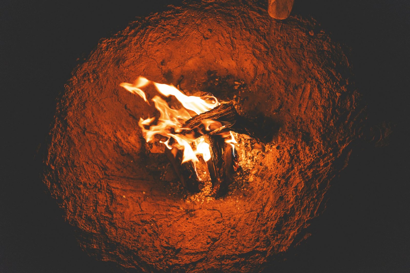 birds eye photography of bonfire